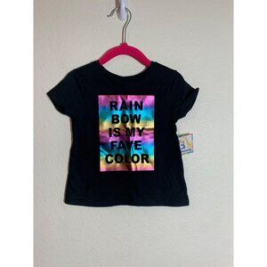 NWT Garanimals Graphic T-Shirt Rainbow Tee Black Metallic Girls Toddler Size 2T